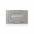 Leviton Weatherproof Cover, 1 Gang, Rectangular, Aluminum, Weatherproof WM1HF-GY